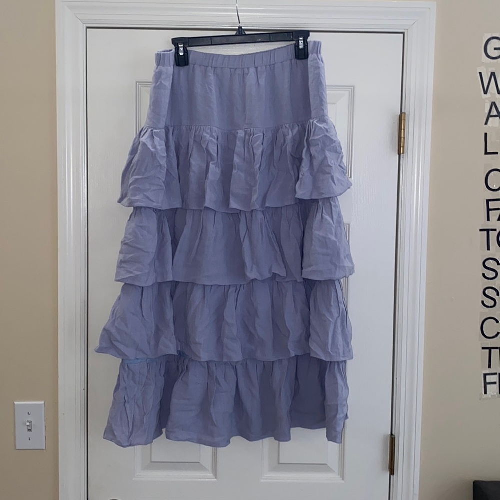 Light Blue Midi Skirt from Lulus